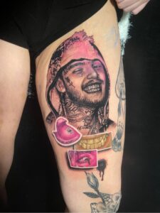 lil peep eye grill color tattoo crybaby