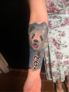 panda space galaxy color tattoo