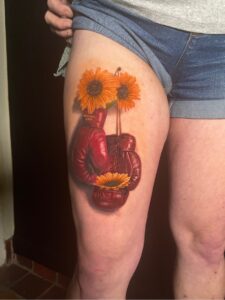 boxing gloves cancer survivor fighter sunflowers