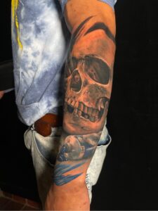 skull oil paint artist art tattoo