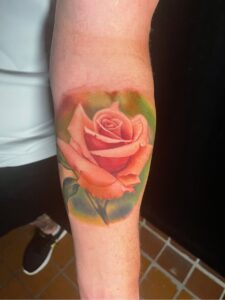color tattoo pink rose nature