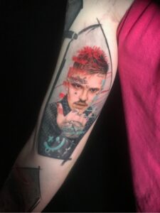 lil peep glitch color tattoo crybaby